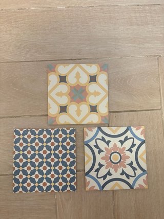 3 Azulejos Decorativos Retro Vintage 16,5 cm