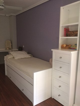 Cama Nido con Cajones y Cómoda Blanca