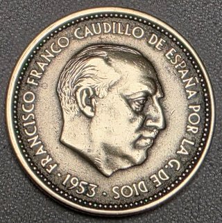Moneda 2,5 Pesetas 1953 Estrella 54