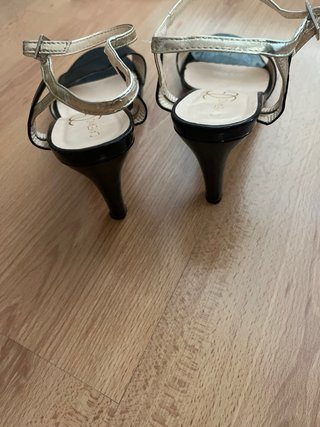 Sandalias de fiesta CAYETANO GIMENEZ negras y dora