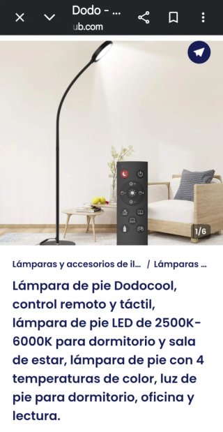 Lámpara de pie LED Dodocool táctil