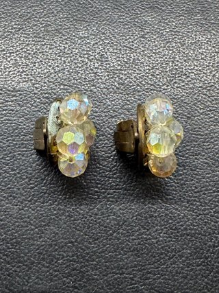 Pendientes Vintage Años 50 Flor Cristal Aurora