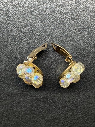 Pendientes Vintage Años 50 Flor Cristal Aurora