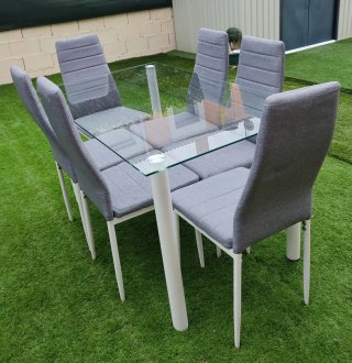 Conjunto Mesa de Salón con 6 Sillas