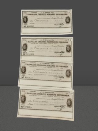 Antichità Lotto 10 Miniassegni 50 Lire FDS