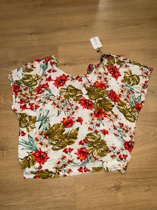 Blusa Estampada Espalda Descubierta