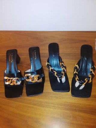 2 pares de sandalias negras Linidan Fashion