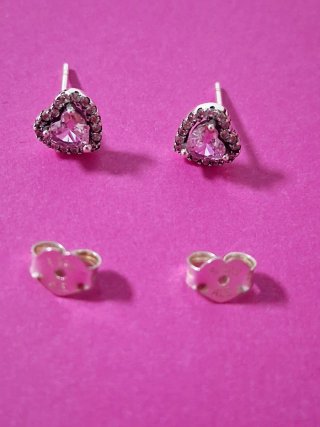Pendientes Pandora Corazón rosas
