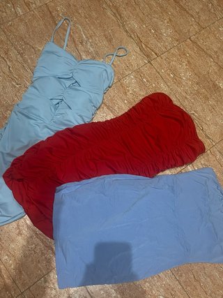 3 Vestidos azules y rojo