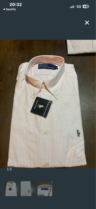 Camisa Polo Ralph Lauren Talla XL Rosa Rayas