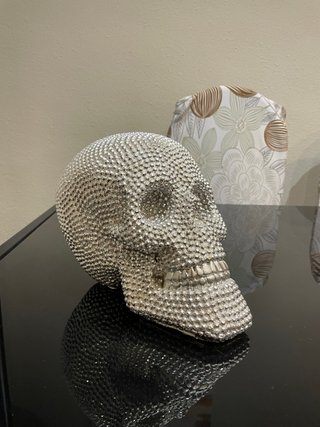 Calavera Decorativa Plateada