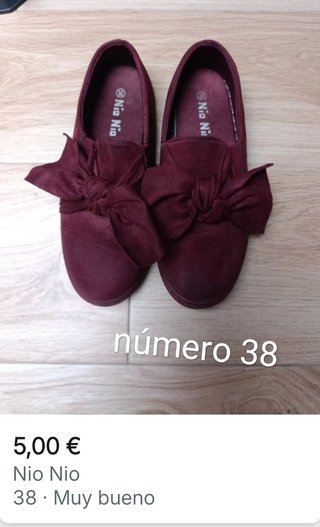 Zapatillas Nio Nio Granates Talla 38