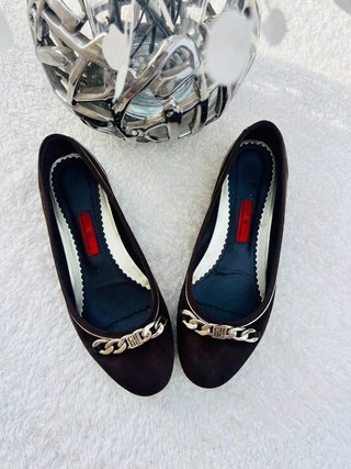 Bailarinas Carolina Herrera Marrón y Dorado