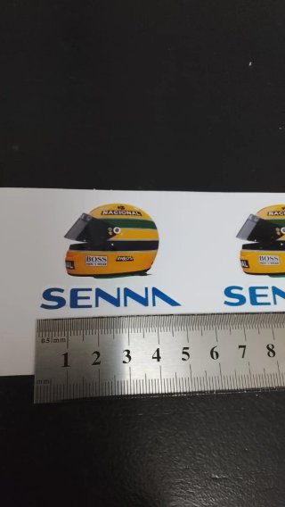 3 Pegatinas Casco Ayrton Senna