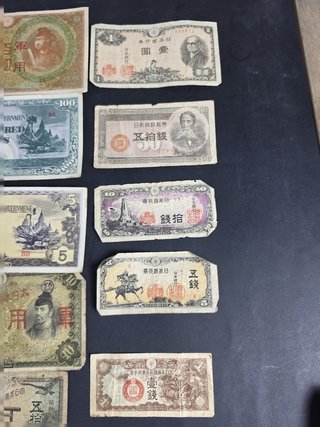 Conjunto de 15 billetes japoneses