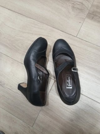 Zapatos de Baile de Piel Negros Talla 37.5