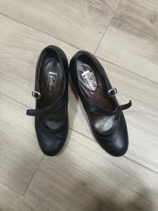 Zapatos de Baile de Piel Negros Talla 37.5