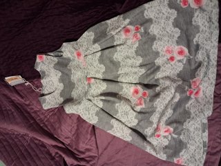 Vestito bambina grigio con rose