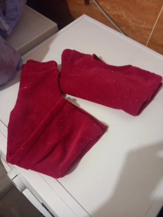 Conjunto de Fiesta Rojo con Brillos