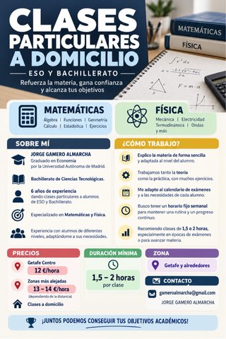 Clases particulares matemáticas y fisica