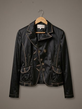 Chaqueta raso entallada Negra Talla S