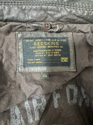 Chaqueta de Piel Aviador Red Skins talla XXL.