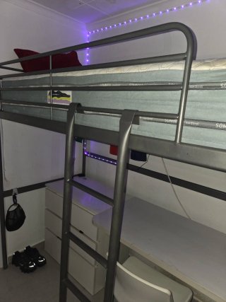Cama Alta Metálica Somnika 190x90