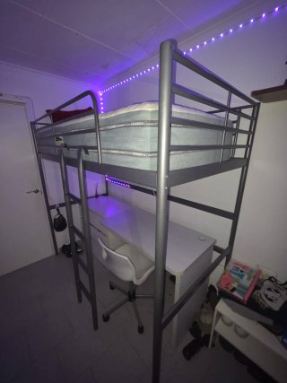 Cama Alta Metálica Somnika 190x90