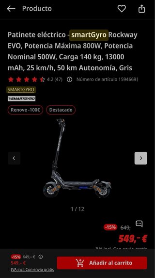 SmartGyro Rockway EVO 800W 50km