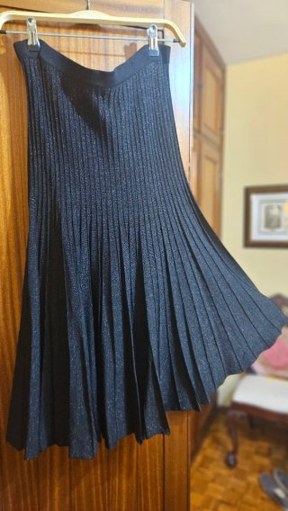 Falda de punto lamé negra