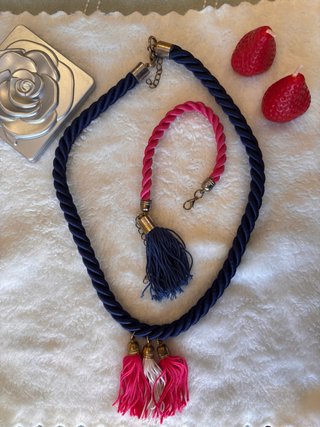 Conjunto de Collar y Pulsera de Cuerda