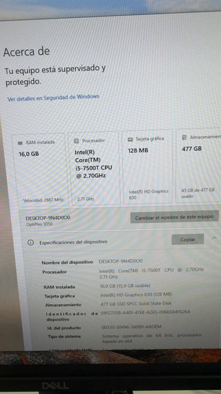 PC Dell OptiPlex 3050 Micro