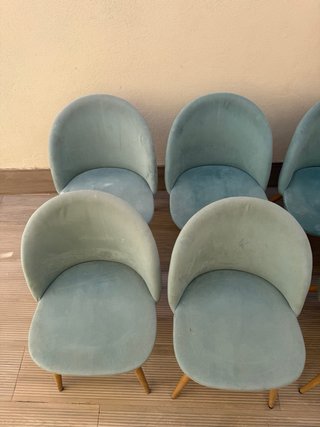 Juego de 6 sillas de terciopelo