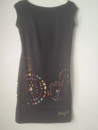 Vestido Negro Desigual Talla M
