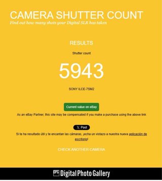Camara Sony Alpha A7S II con 5943 disparos