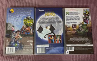 3 Películas VHS: Toy Story, Nemo y Shrek