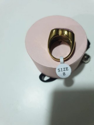 Anillo dorado Rosa Piedra Natural Talla 8