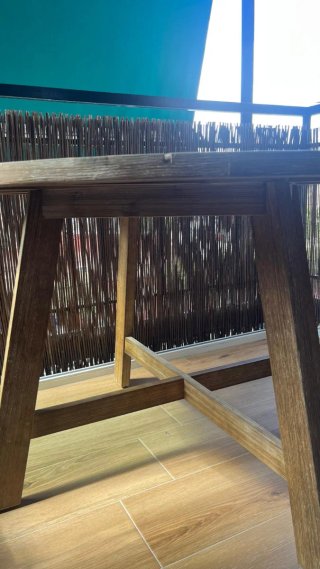 Mesa Redonda de Madera de Acacia 120 cm diámetro