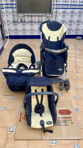 Bebecar Carricoche Completo Azul/Crema
