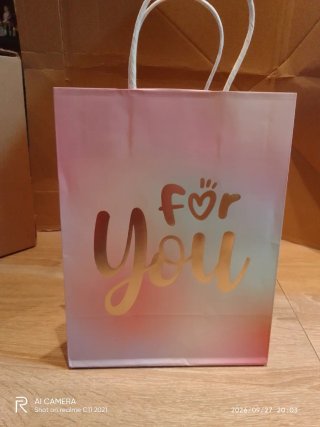 Bolsa de regalo for you rosa y dorada