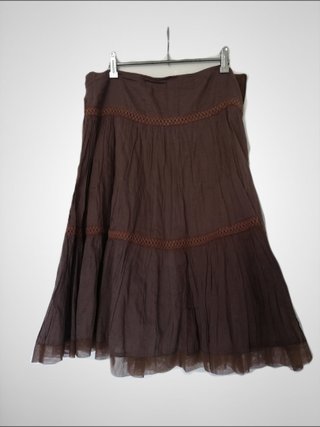 Falda Midi Boho Marrón Talla XL-XXL