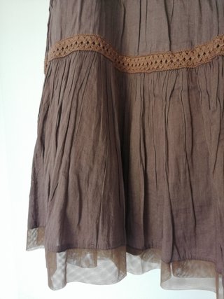 Falda Midi Boho Marrón Talla XL-XXL