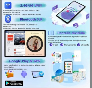 Tablet Android 15 Gemini AI 10 Pulgadas,30GB+64GB,