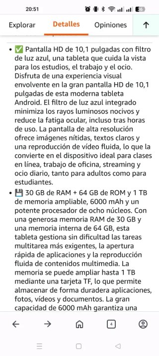 Tablet Android 15 Gemini AI 10 Pulgadas,30GB+64GB,