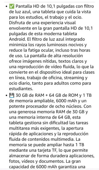 Tablet Android 15 Gemini AI 10 Pulgadas,30GB+64GB,