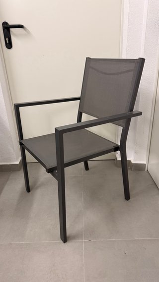 4 Sillas Terraza Aluminio Gris