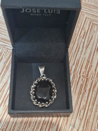 Colgante Piedra Marrón y Plata