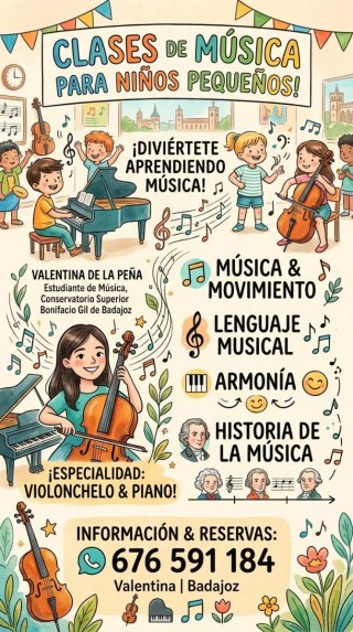 Clases de enseñanza musical para niñ@s