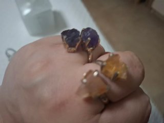 Anillo Plata Citrino Natural Ajustable