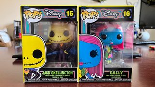 Funko Pop Jack #15 + Sally #16 Black Light Disney